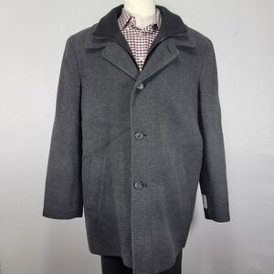 Calvin Klein Men's Covercoat COALMAN Charcoal Gray Wool Blend Size 48R NEW